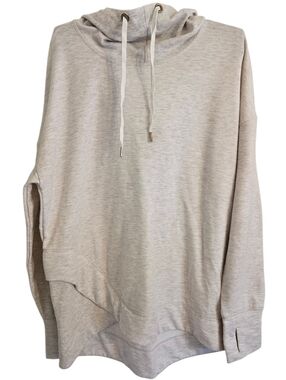 Yogalicious Soft Cream Heather  Hooded Pullover Thumbholes Sz M
